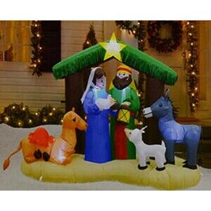 Winter Wonder Lane 6.5' Nativity Scene LED Lighting Christmas Yard Inflatable